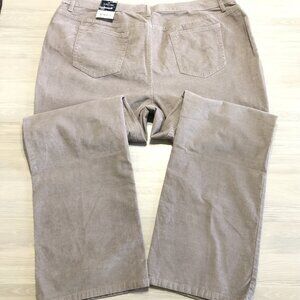 St Johns Bay Womens Corduroy Pants Comfort Waist Cord Oatmeal Tan Plus Size 22W